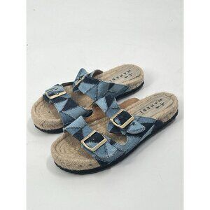 Manebi Nordic Raffia Sandals Patchwork Espadrilles Sz 9